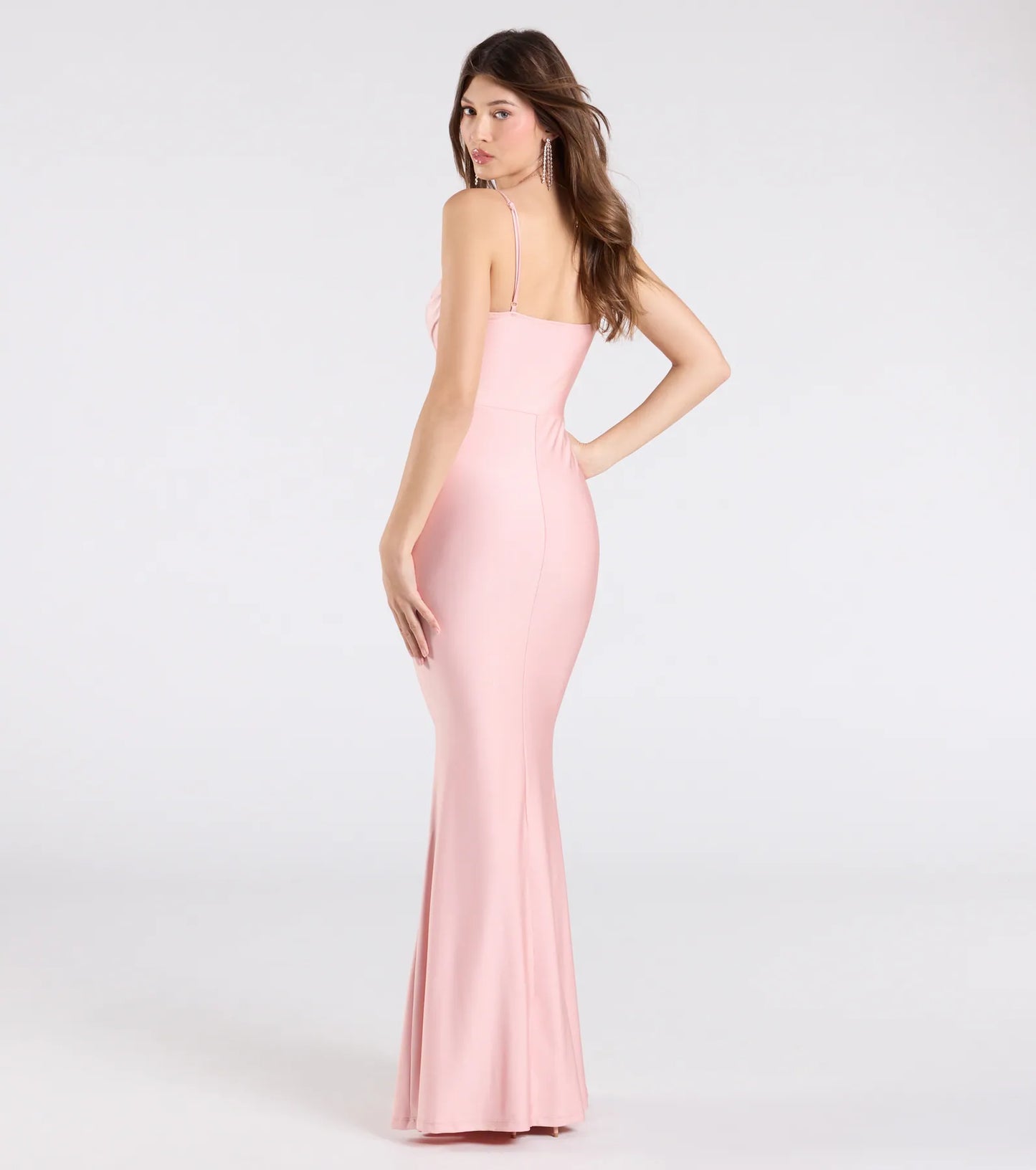 Delia Formal Cowl Neck Long Dress