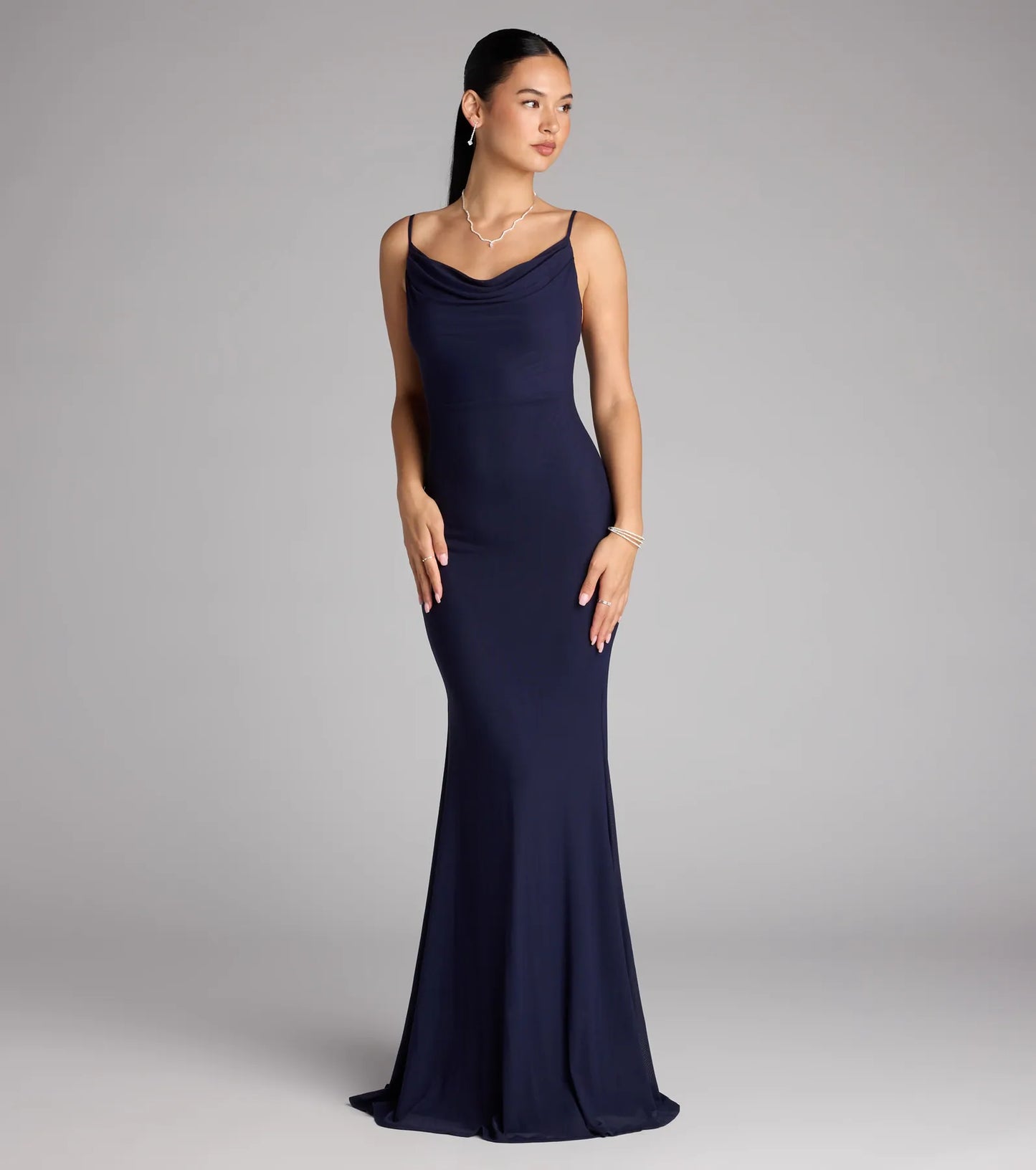 Meara Backless Mesh Mermaid Dress