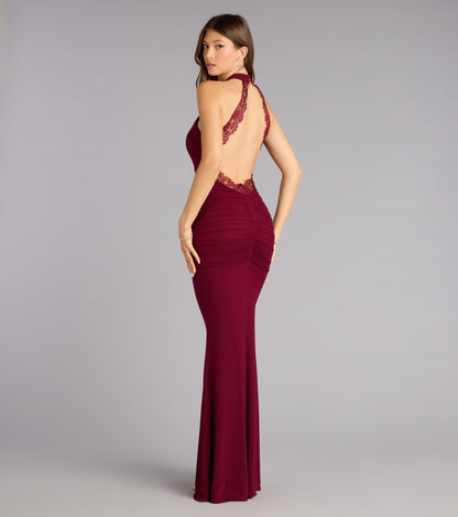 Stefania Lace Open Back Mermaid Formal Dress