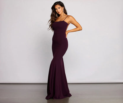 Cara Formal Crepe Open Back Dress
