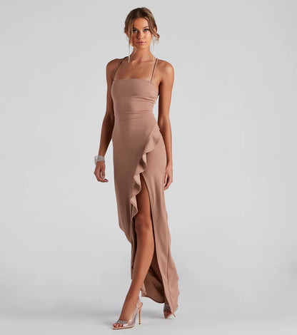 Tiffany Sleeveless High Slit Formal Dress