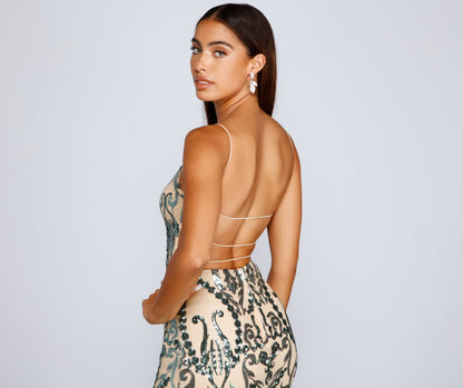 Luana Formal Open Back Sequin Dress