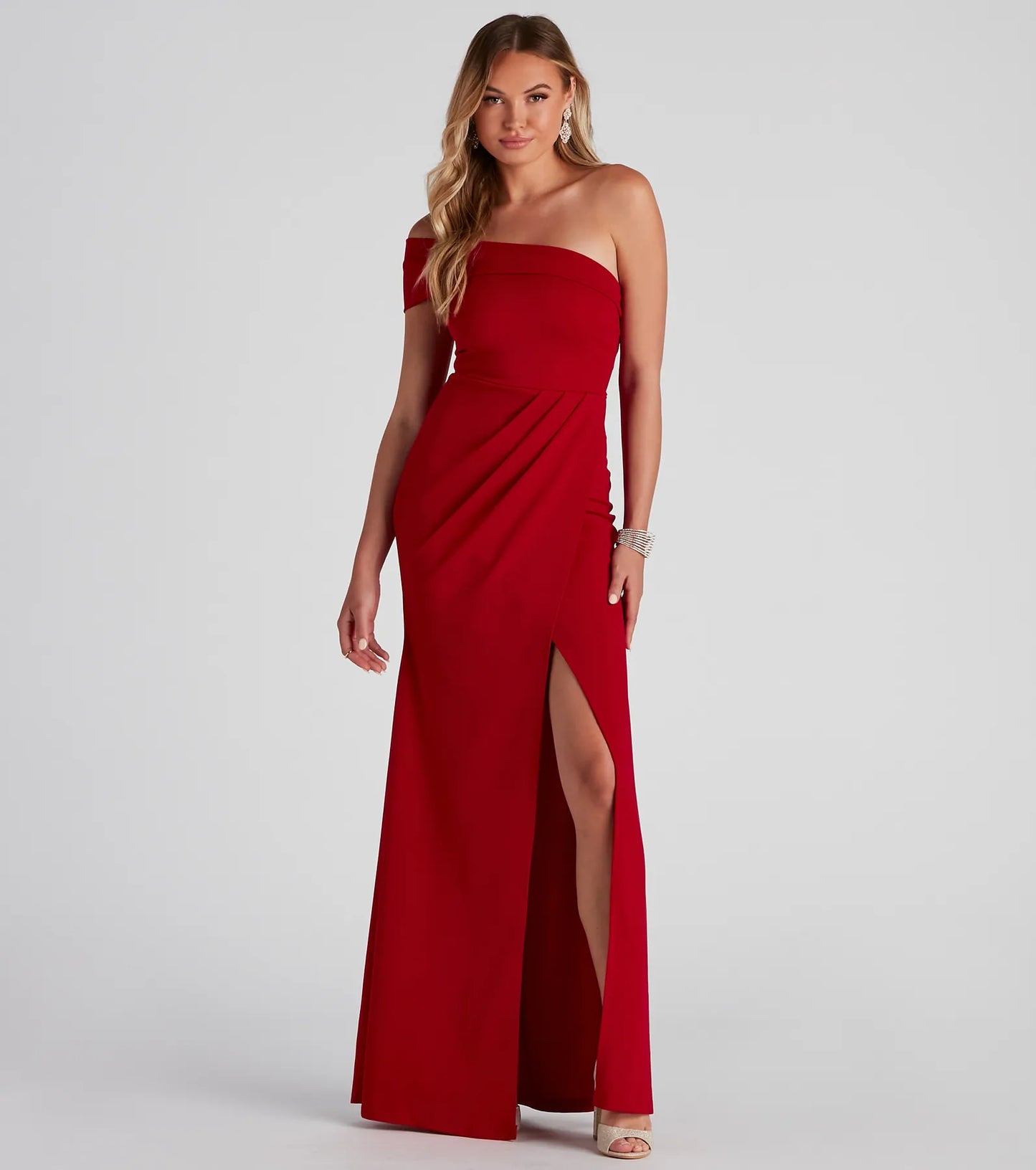 Susana Asymmetric Off-Shoulder Mermaid Dress