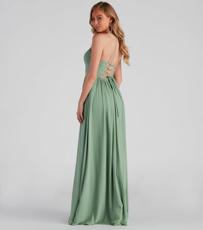 Shailene Lace Back Chiffon Formal Dress