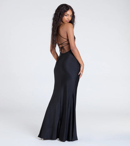 Delia Formal Cowl Neck Long Dress
