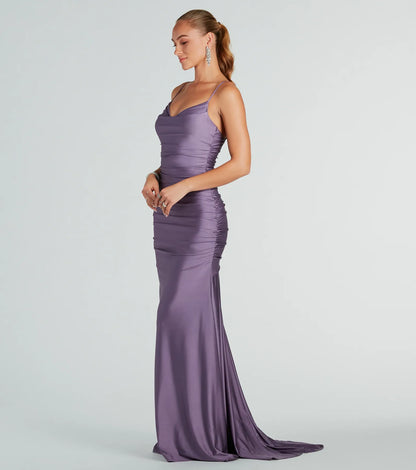 Whitley Formal Ruched Long Mermaid Dress