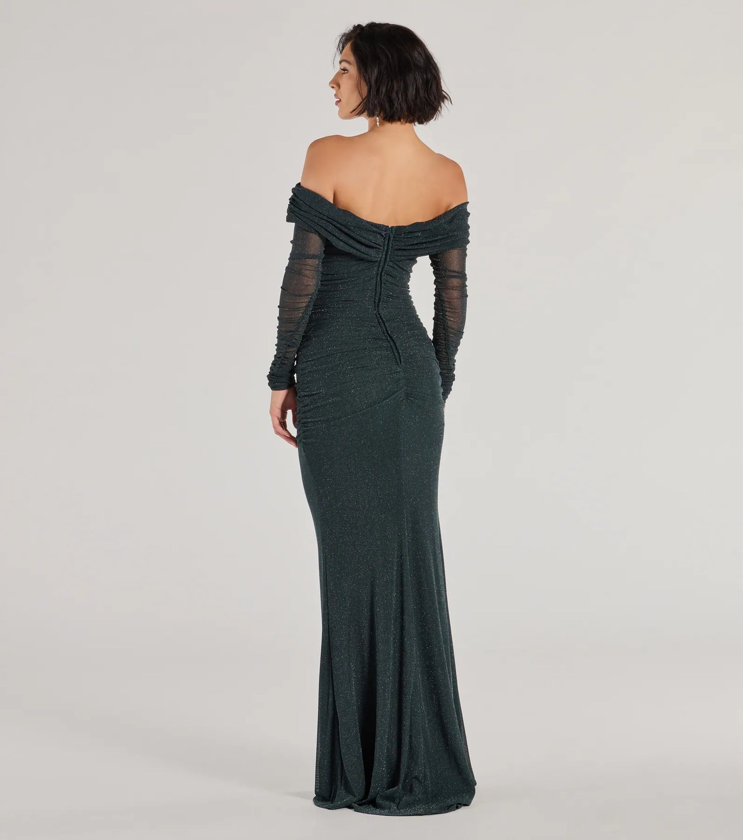 Tova Off The Shoulder Glitter Mermaid Dress