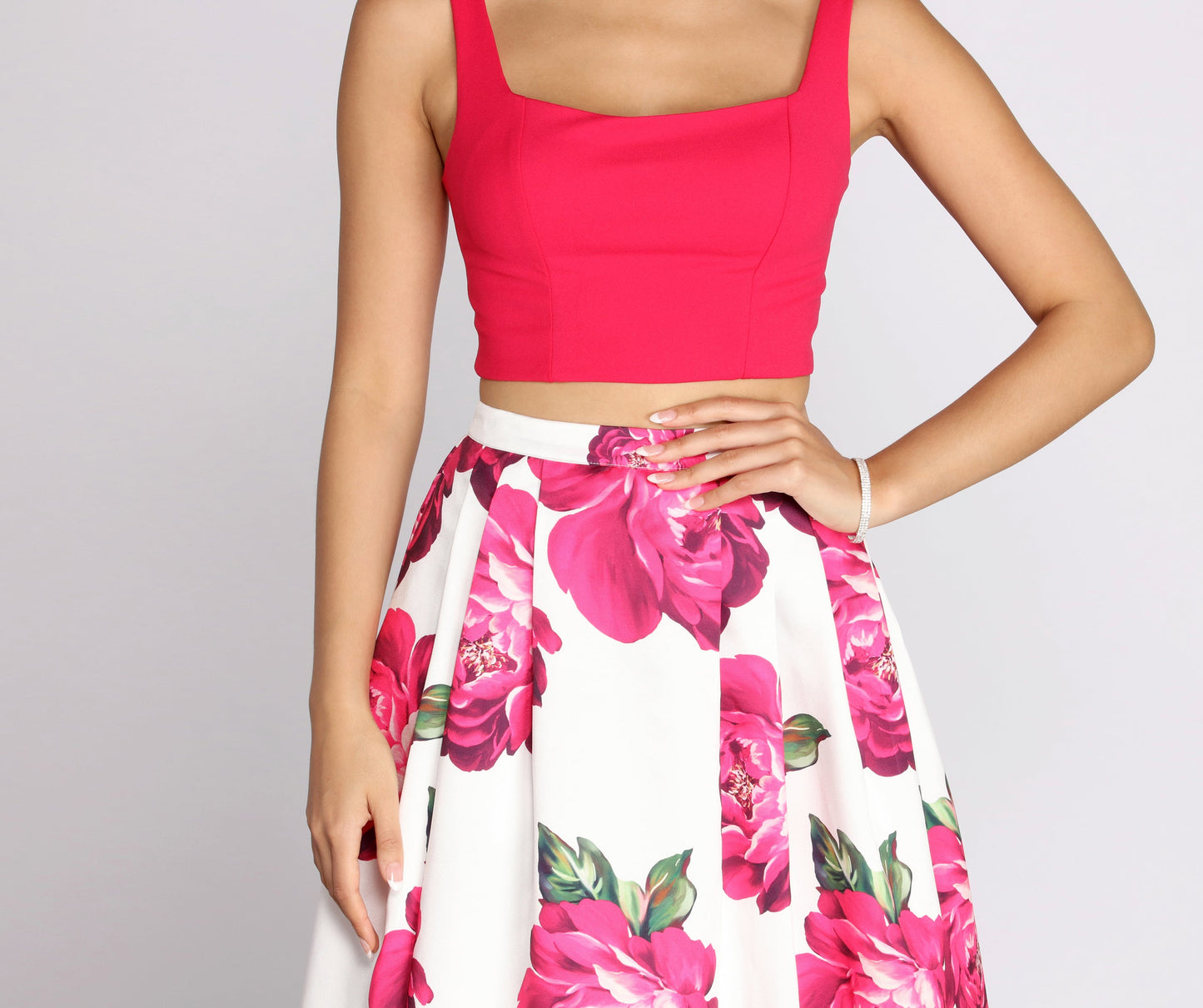 Cadence Crepe Tank Two Piece Mikado Dress
