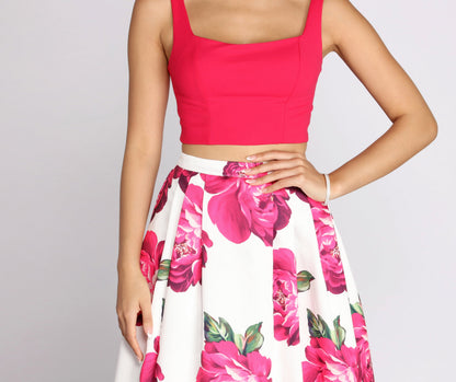 Cadence Crepe Tank Two Piece Mikado Dress