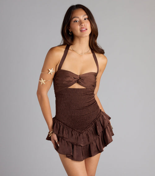 Ruffle Ready Drop Waist Skater Dress