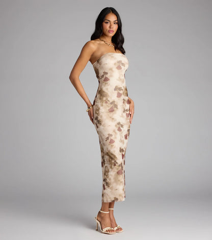 Flirt In Full Bloom Floral Midi Dress