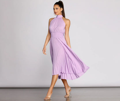 Garden Parties Pleated Midi Dress