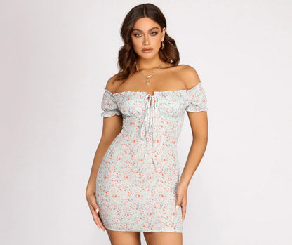 Sweet Florals Smocked Mini Dress