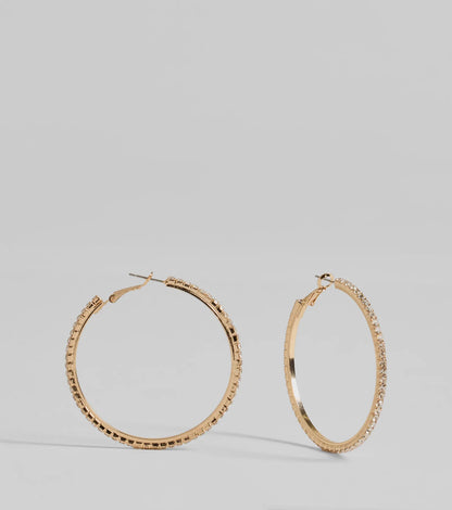 Beautiful Sparkle Rhinestone Hoop Earrings