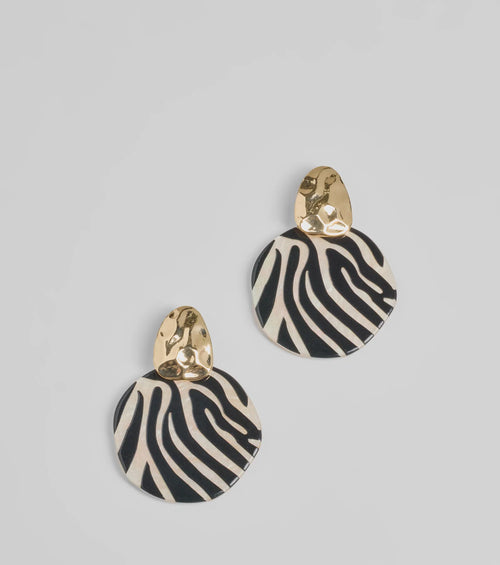 Wild Thing Zebra Print Statement Earrings