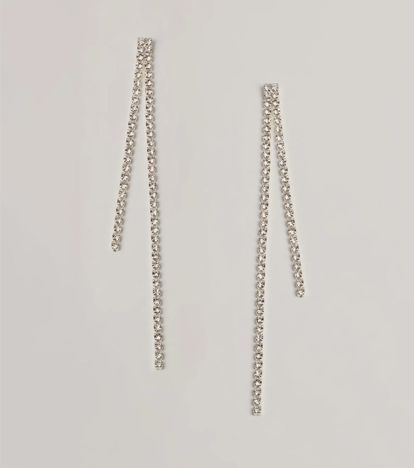 Classic Glam Rhinestone Fringe Duster Earrings