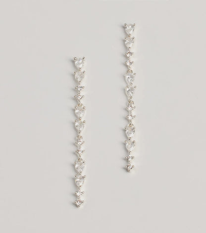 Sparkling Elegance Cubic Zirconia Linear Earrings