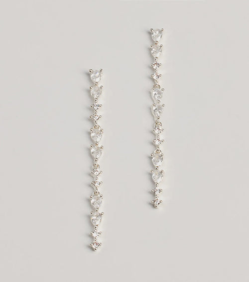 Sparkling Elegance Cubic Zirconia Linear Earrings