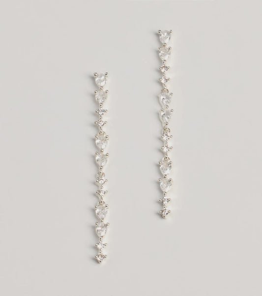 Sparkling Elegance Cubic Zirconia Linear Earrings