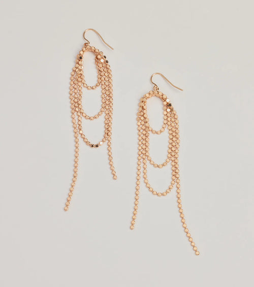 Trendy Statement Beaded Chain Drop Earrings