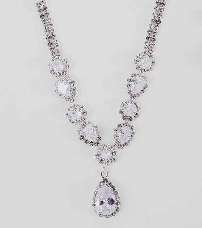 Endless Glam Rhinestone Collar And Earrings Set