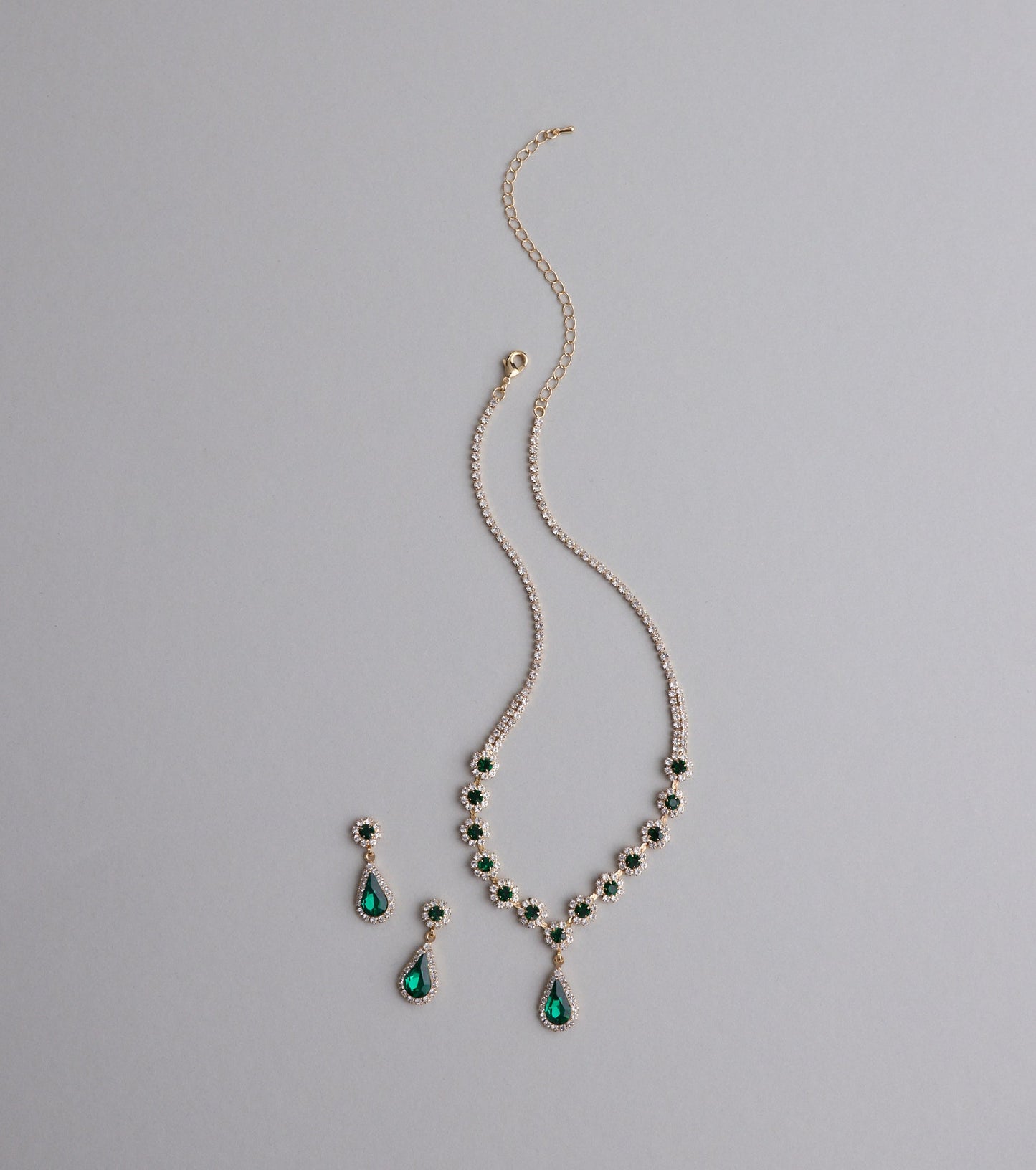 Luxe Look Gemstone Necklace And Earrings Set