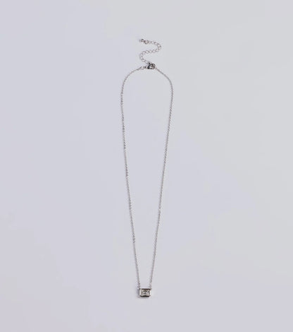 Delicate Glamour Rhinestone Pendant Necklace