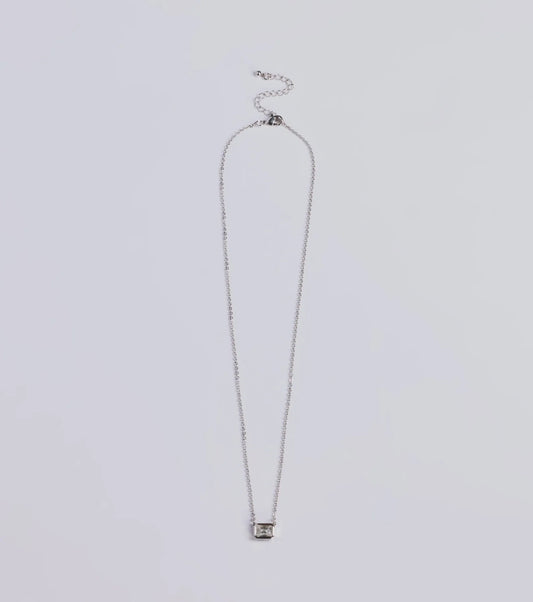 Delicate Glamour Rhinestone Pendant Necklace