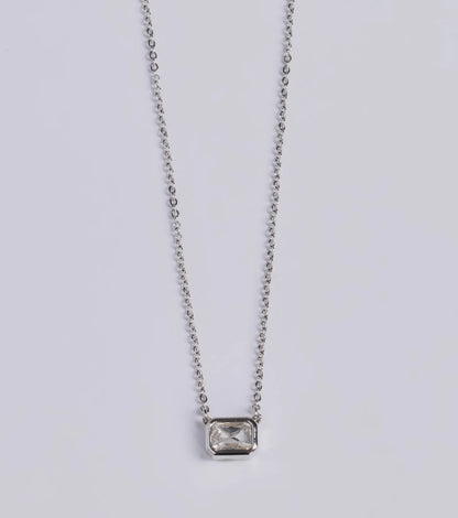 Delicate Glamour Rhinestone Pendant Necklace