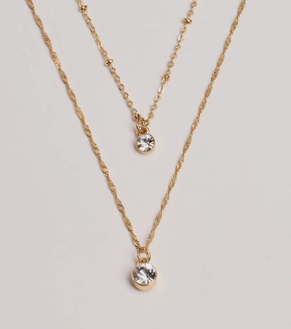 Timelessly Stylish Rhinestone Layered Necklace