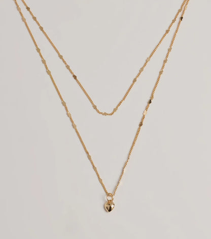 Love Expression Heart Layered Necklace