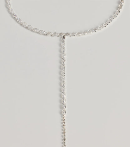 Sparkle Glam Cubic Zirconia Lariat Choker