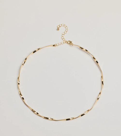 Effortless Twist Metal Collar Necklace