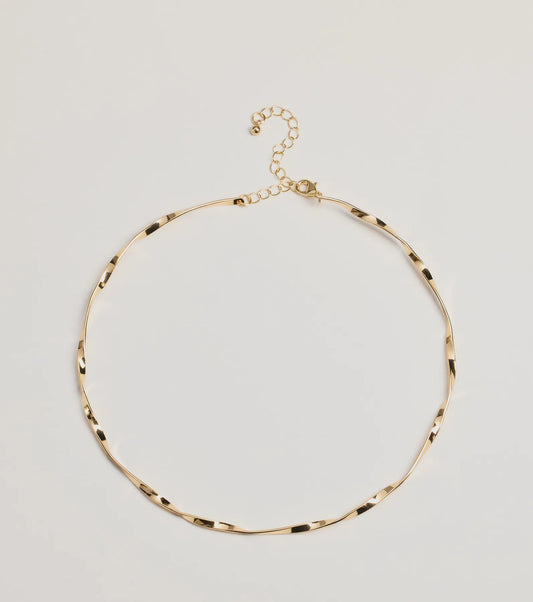 Effortless Twist Metal Collar Necklace
