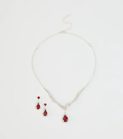 Gorgeous Radiance Gemstone Necklace And Earrings Set