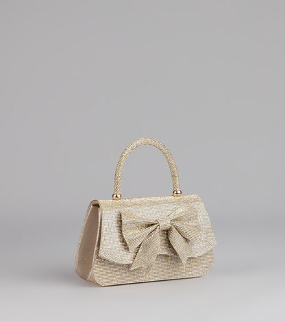 So Pristine Bow Rhinestone Purse