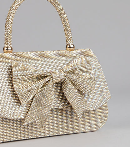 So Pristine Bow Rhinestone Purse
