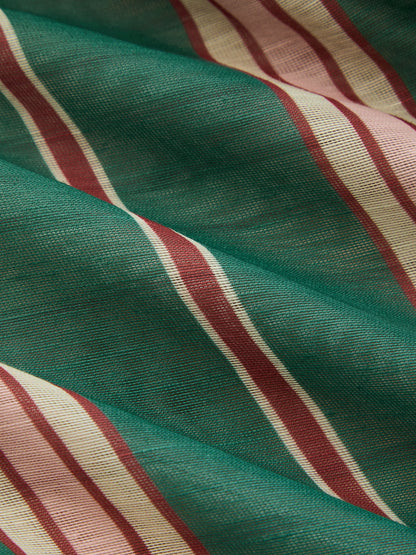 Colorful Stripe Wrap Tie Waist Shirt Dress