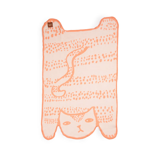 Cat Shaped Brushed Cotton Mini Blanket