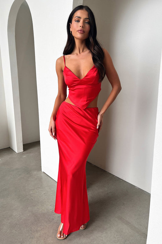Adira Maxi Skirt - Red