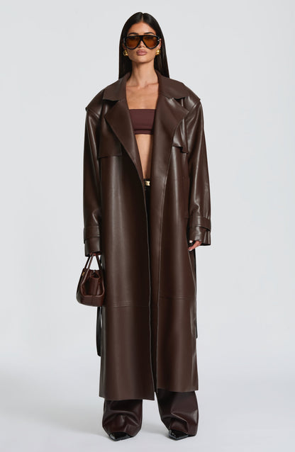 Bridget Trench Coat - Plum Brown