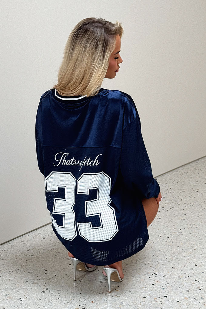 Greedy Long Sleeve Jersey Tee - Navy