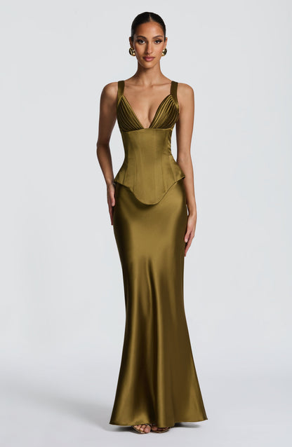 Rowan Corset - Deep Olive
